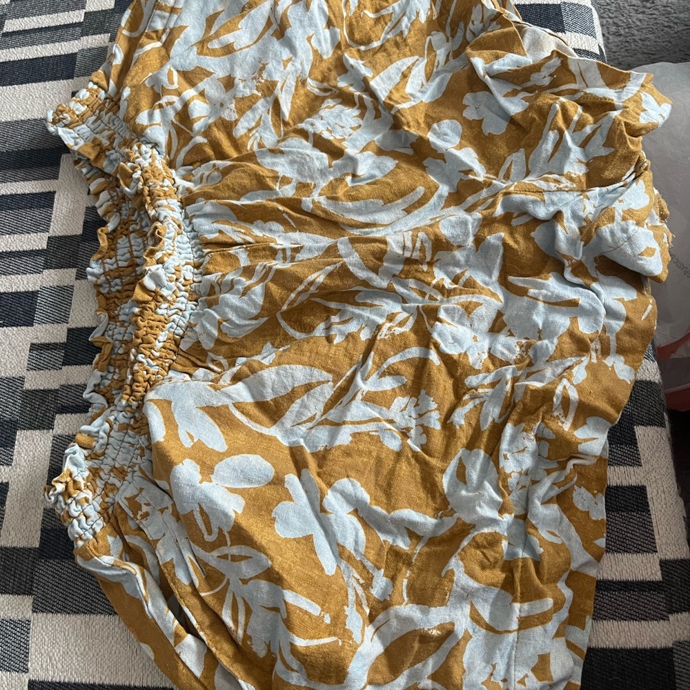 Ava & Viv Mustard and White Floral Skirt